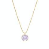 Gold Domed Lavender Quartz Wellbutrin Pendant