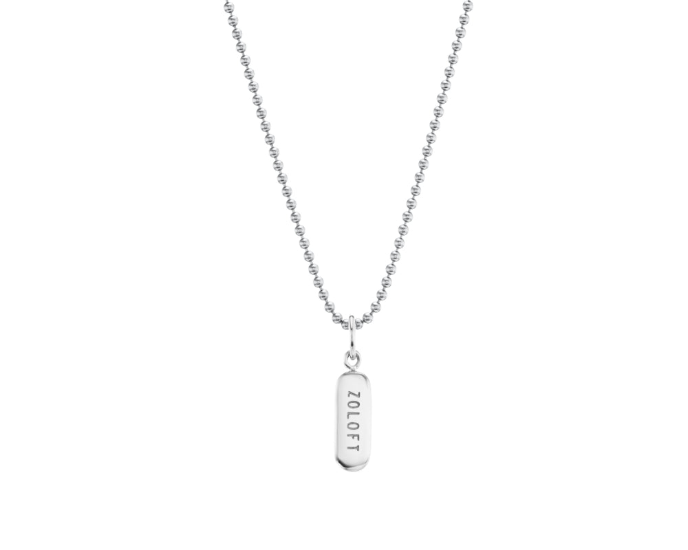 Silver Zoloft Necklace